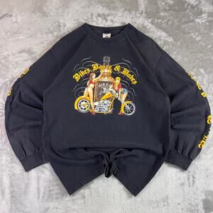 Vintage 2006 Daytona Bike Week Motorcycle Sweatshirt Black Crewneck Large